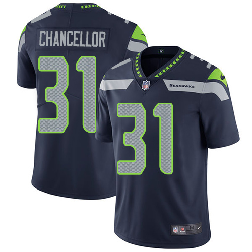 Nike Seahawks #31 Kam Chancellor Steel Blue Team Color Men's Stitched NFL Vapor Untouchable Limited Jersey - Click Image to Close